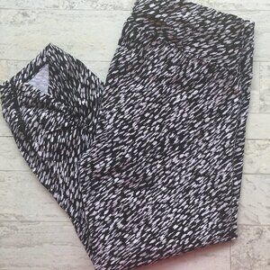 CALVIN KLEIN CK Black Patterned Legging Crop Athletic S Women Cropped Legging